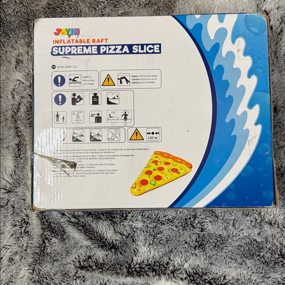 Joyin Giant Inflatable Supreme Pizza Slice Pool Raft Durable Summer Fun Swimming - Picture 2 of 7